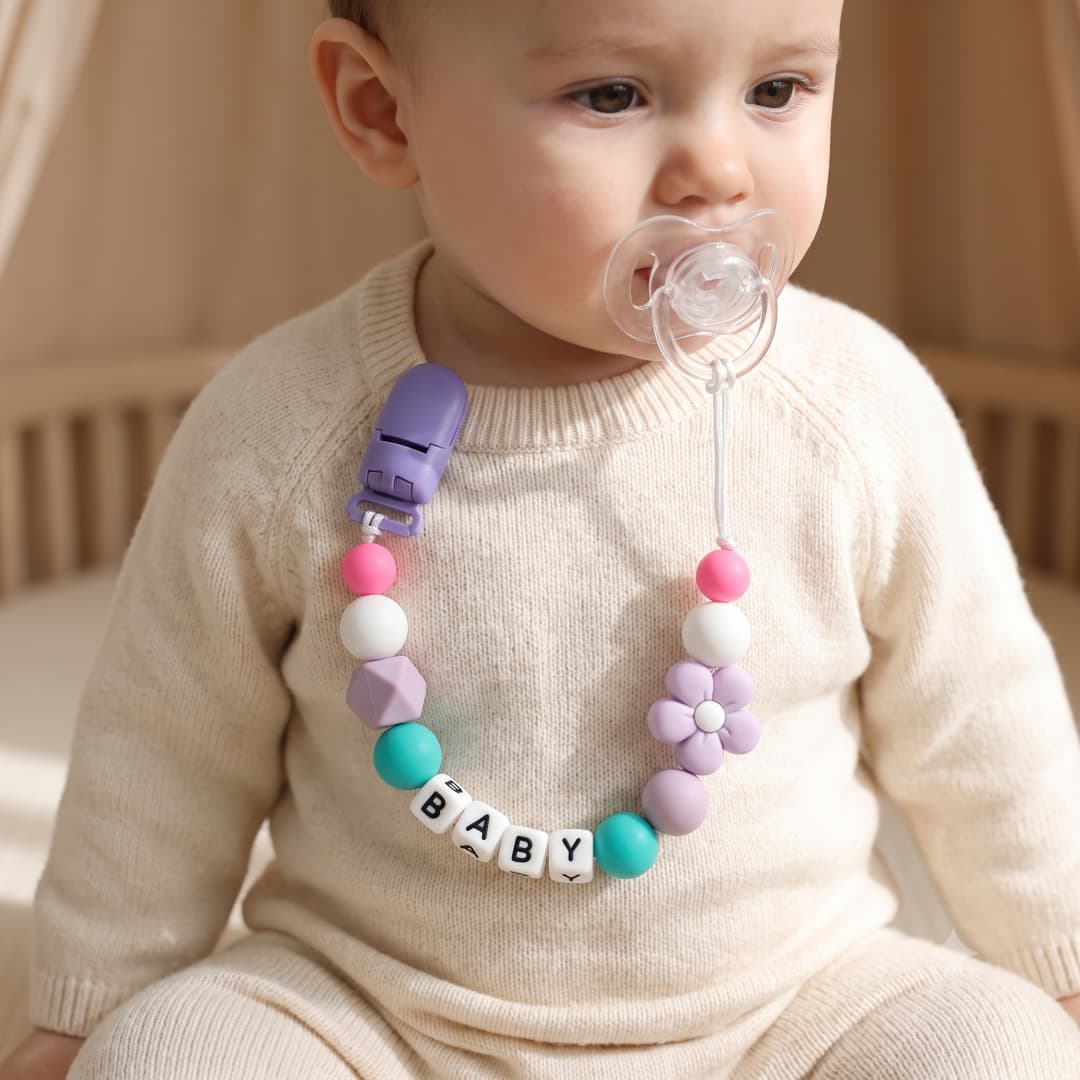 Baby Teethers - Gepersonaliseerde fopspeenclip met aangepaste naam, baby