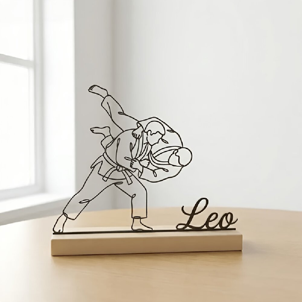 Baby Products Decoration - Op maat gegraveerd judo vechtsport beeldje