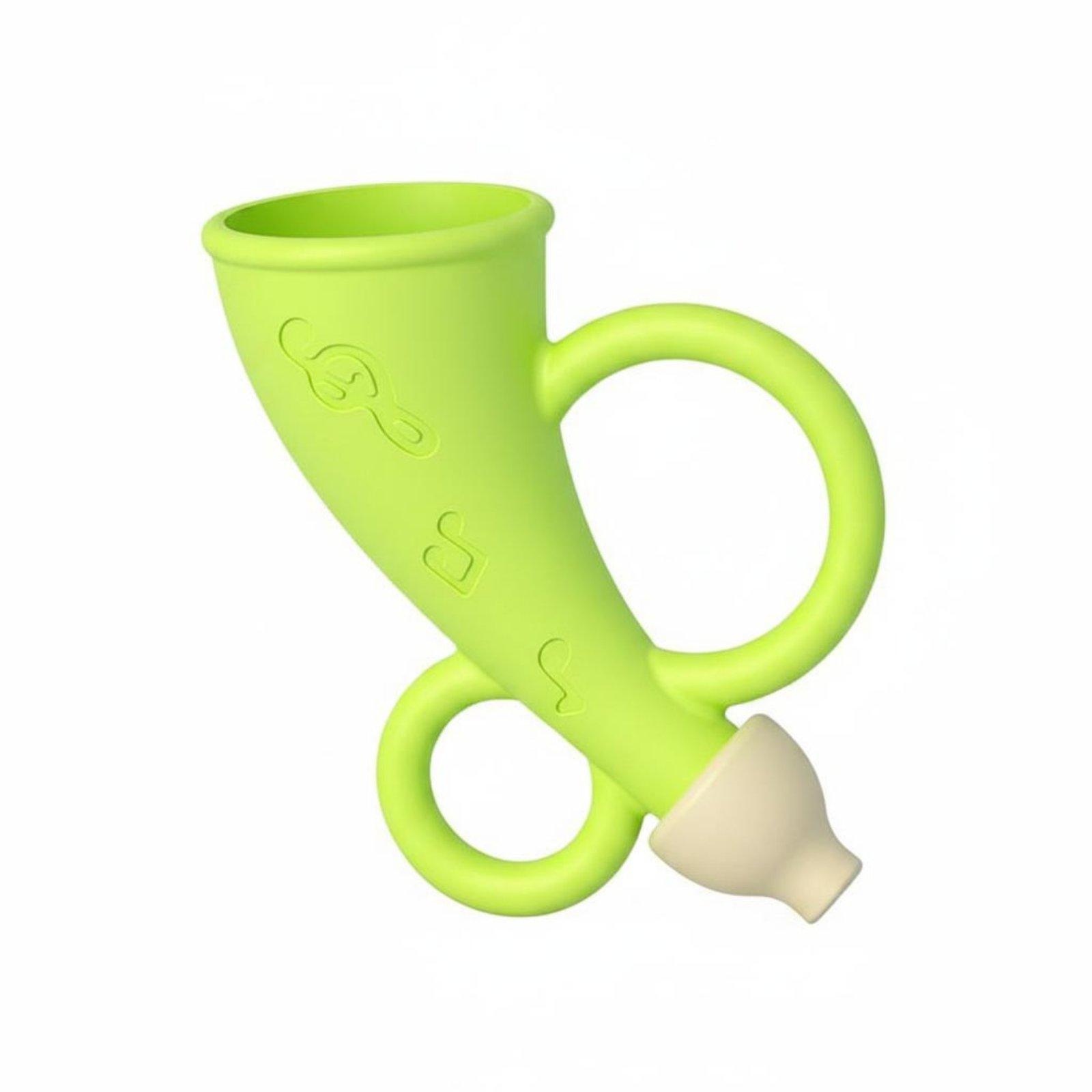Baby Teethers - Baby siliconen hoorn-geluidspiep-speeltje, kauwbare baby-bijt speeltje