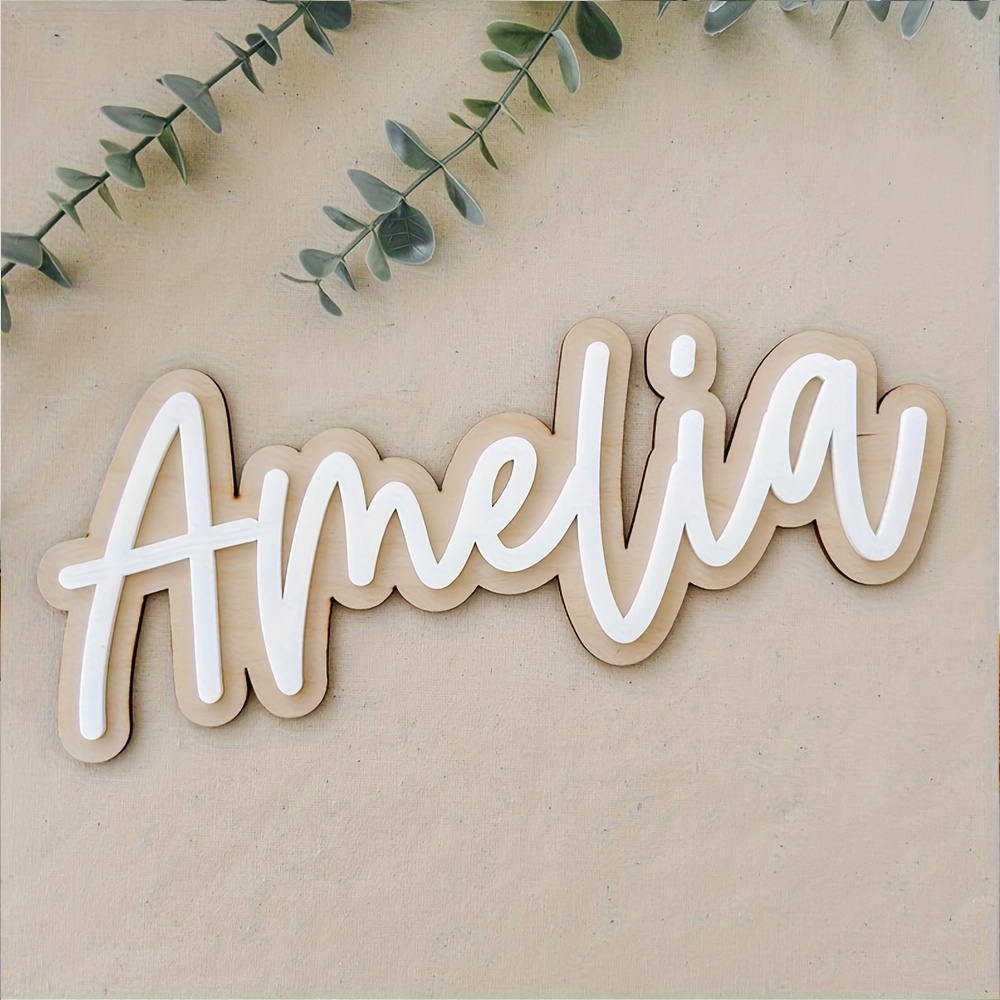 Baby Products Decoration - Aanpasbare houten naamplaat met dubbele laag