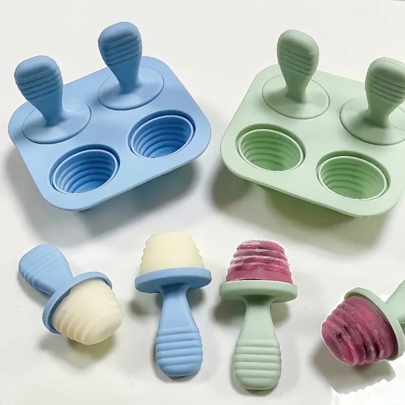 Baby Products Cream - BPA-vrije siliconen ijslollyvormen, 6 stuks ijsmaker