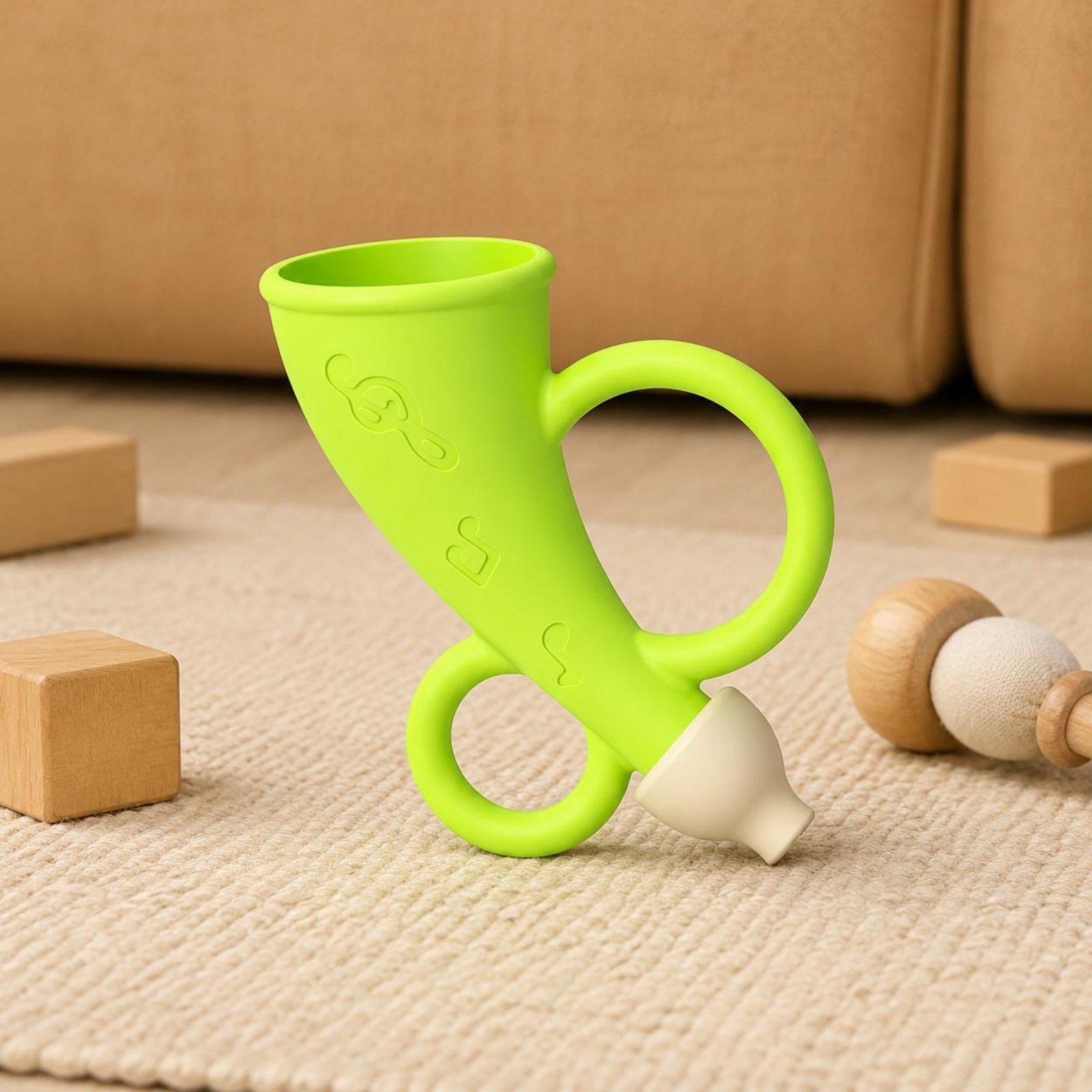 Baby siliconen hoorn-geluidspi - Baby Teethers recensie en prijs